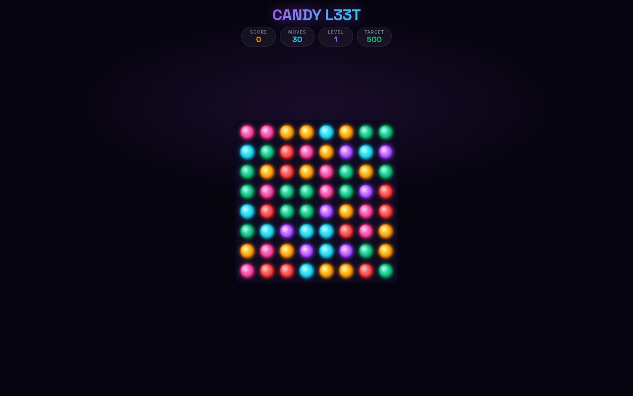 Candy L33t game screenshot
